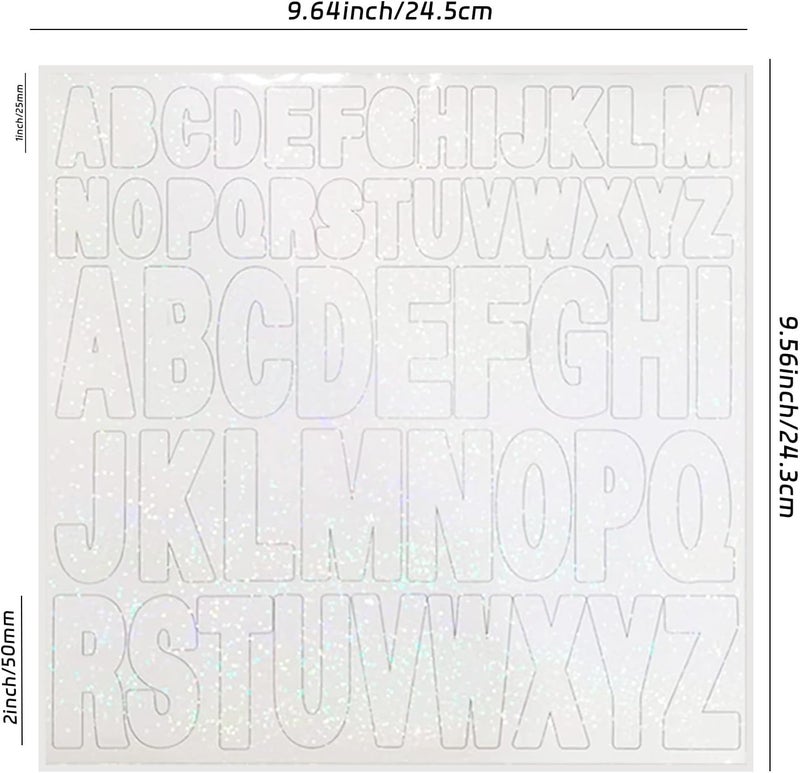 starboling Letter Stickers,2 Inch+1 Inch White Alphabet Sticker,Self Adhesive Vinyl for Crafts Outdoor Sign Wall Mailbox Windows Doors Car posterboard - Image 2